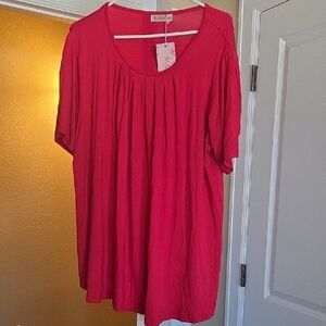 Max Studio Scarlet Pleated Blouse